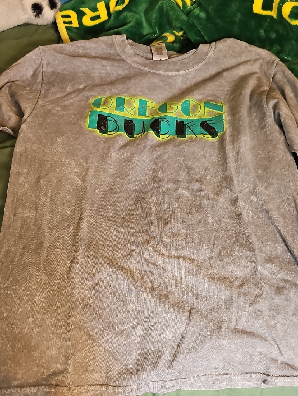 Oregon Ducks Gray Long Sleeve Tee Size M